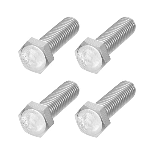 METALLIXITY Hex Head Bolts (1/2-20 x 2) 6Pcs, 304 Stainless Steel 18-8 Fully Threaded, External Hex Drive, Plain Finish, Hex Head Screw Bolt, Silver - size: 1/2-20x2"