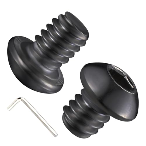 Wensilon (50Pcs) 1/4-20 * 3/8 Button Head Socket Cap Bolts Screws, 304 Black Stainless Steel, Allen Hex Drive, Bright Finish, Fully Machine Thread - color: Black, size: A 1/4-20*3/8