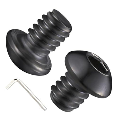 Wensilon (50Pcs) 1/4-20 * 3/8 Button Head Socket Cap Bolts Screws, 304 Black Stainless Steel, Allen Hex Drive, Bright Finish, Fully Machine Thread - color: Black, size: A 1/4-20*3/8