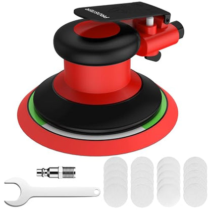 Proster 6" Air Orbital Sander Lightweight 12000 RPM Variable Speed 20pc Kit - size: 6 inch