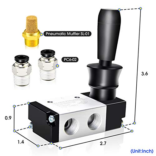 TAILONZ 1/4"NPT 3/2 3H210-08 Manual Valve - size: 1/4"NPT