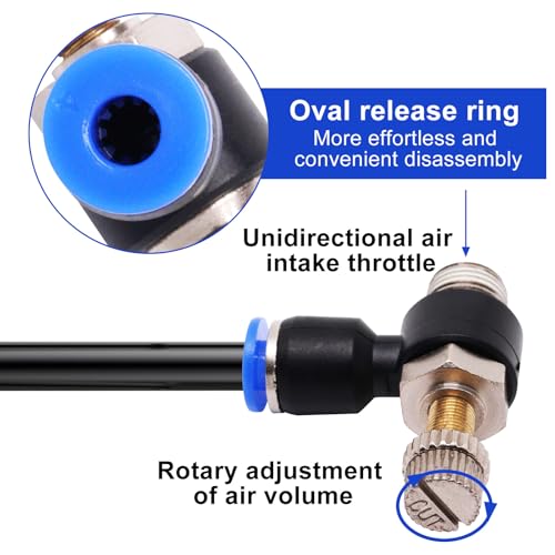 5Pcs Pneumatic Quick Connect Air Hose Fittings, OD 4mm Tube x 1/8"NPT Male Thread Push to Connect Fittings, Pneumatic Air Flow Control Valve Quick Connector - size: 4mmx1/8"NPT