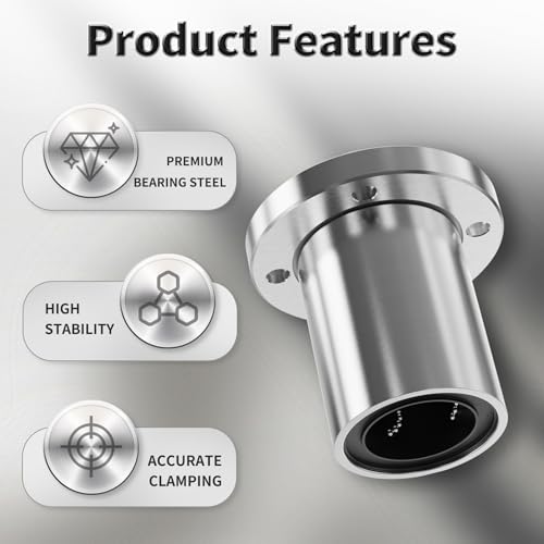 4 Pcs LMF20UU Round Flange Linear Ball Bearings, 20x32x42mm - size: LMF20UU