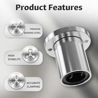 4 Pcs LMF20UU Round Flange Linear Ball Bearings, 20x32x42mm - size: LMF20UU