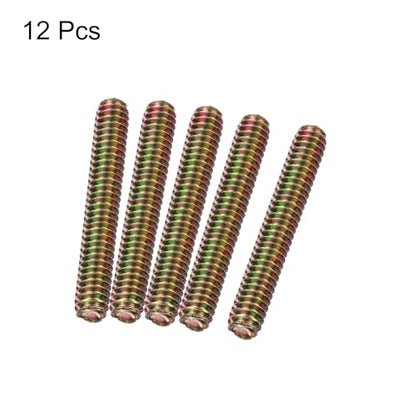 uxcell 12pcs Fully Threaded Rods 1/4x1-3/4 All Thread Studs Long Threaded Screw Carbon Steel for Furniture Garden Railing Mounting Assembly Fastening Frame Connection Colorful Zinc - size: 1/4x1-3/4"