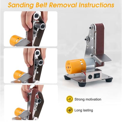 Mini Belt Sander for Knife Making, 3 IN 1 Electric Power Bench Belt Sanders - style: Vertical Belt Sander
