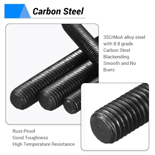 30pcs M8 x 30mm Fully Threaded Studs, Grade 8.8 Alloy Steel Rod - size: M8*30