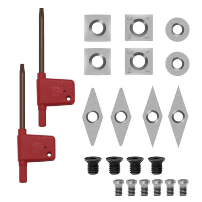 10-Piece Carbide Cutter Inserts with Screws for Wood Lathe Tools - size: 10-Piece