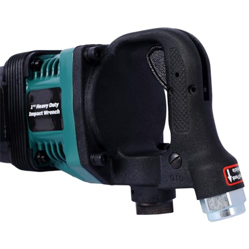 Industrial 1 Inch Air Impact Wrench with 38mm & 41mm Sockets - Heavy Duty Pneumatic Drive for Truck, Tire, and Equipment Repair, 1900 ft-lbs Max Torque, 3-Speed Forward/Reverse, 12.0 cfm, Green