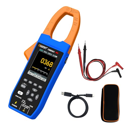 OWON CMS061 3-in-1 Bluetooth Clamp Meter – 600A AC/DC True RMS, Oscilloscope & Data Logger, 20,000 Counts, Inrush Current, NCV, IPS LCD, Rechargeable Battery - style: Yel061