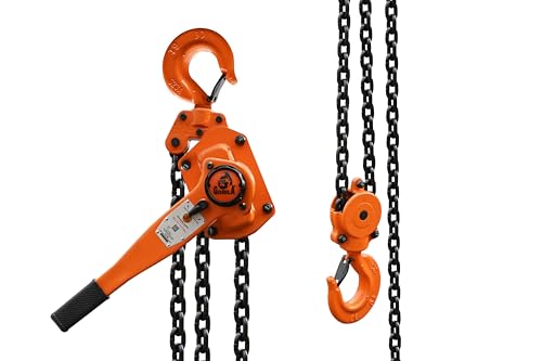 GORILA Manual Lever Hoist 360° | Manual Ratchet Chain Puller Hoist | 13225lbs - 10ft (6t - 3m) | Safety Factor 4:1 | Since 1989 - size: 13225lbs - 10ft / 6t - 3m