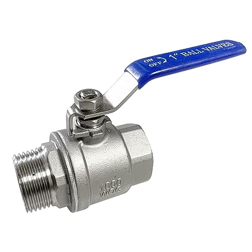 1" Male to Female Thread Full Port Ball Valves NPT 304 Stainless Steel for Water Oil Gas WOG1000 - size: 1 Inch