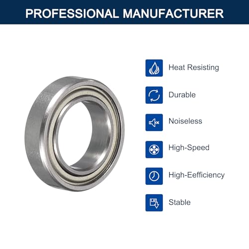 R1810ZZ Deep Groove Ball Bearings, ID 5/16" x OD 1/2" x Width 5/32" Miniature Bearings, Double Metal Shielded Ball Bearing Chrome Steel Z2 Lever 5pcs - size: R1810ZZ 5/16" x 1/2" x 5/32"