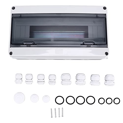IP65 ABS Distribution Protection Box,18 Way Waterproof Circuit Breaker Distribution Box 18 DIN Rail Outdoor Distribution Junction Box for Indoor Outdoor Electrical,Communication(14.17 x 7.87 x 4.33in) - color: 18 Way
