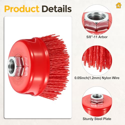 10pcs 3in Wire Cup Brush for Angle Grinder, 5/8"-11 Arbor, 80 Grit - size: 3 Inch