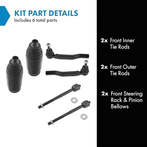 TRQ Front Driver & Passenger Side Steering Kit Steering Rack & Pinion - style: PSA58540