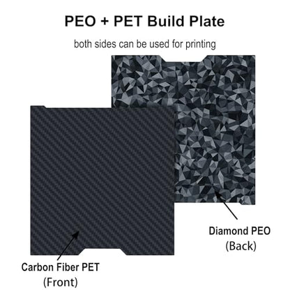 355x346mm PEO + PET Build Plate for Bambu Lab H2D/H2S - size: 355x346mm