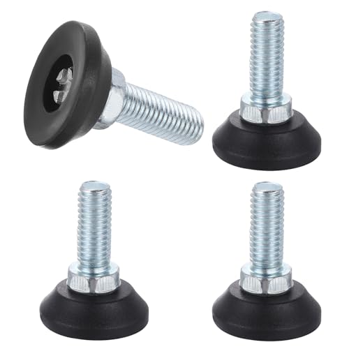 uxcell 3/8"-16 Thread Furniture Feet Levelers, 4Pcs 19mm l Adjustable Furniture Feet Screw in Threaded Leveling Leg Screw on Chair Foot Glides Leveling for Table Chair Cabinet Black - size: 3/8"-16 19mm