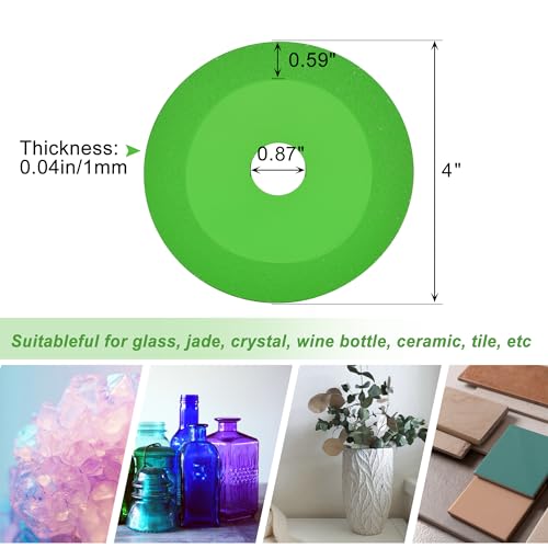 5Packs 4" Glass Cutting Disc 2.2 for Angle Grinder 7/8" (Model 100/115/125) - style: Green 4 Inch, 5Packs