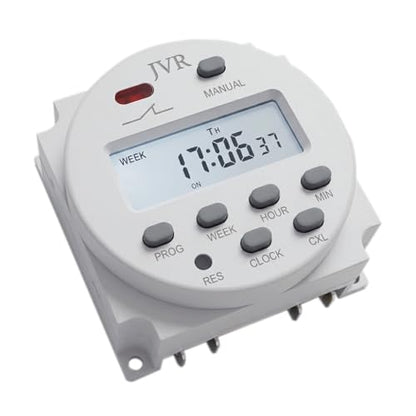 JVR 12V Timer Switch - Programmable DC/AC/Solar Relay, 16 Schedules