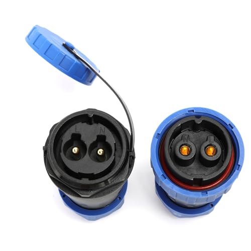 TY28 2 Pin Waterproof Connector for Outdoor Electrical Automotive Device, 45A 380V Power, Screw-Type, Quick-Disconnect, Fit 10awg Wire - color: In-line Mount, size: 2 Pin 45A