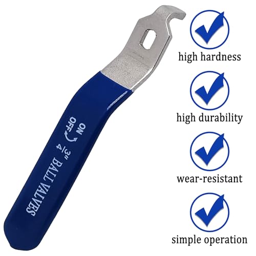 1 Piece Hole Size 5x8mm 201 Stainless Steel Ball Valve Handle with Blue Plastic Handle Grip & Nut for 3/4inch Ball Valve (One Claw) - size: 5x8mm,3/4inch