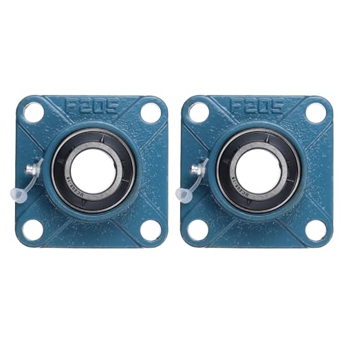 uxcell 2 Pcs UCF-205-16 Pillow Block Bearings 1 Inch Bore Self Alignment Chrome Steel Bearing Units, 4-Bolt Square Flange Mounted, Solid Base - size: UCF-205-16