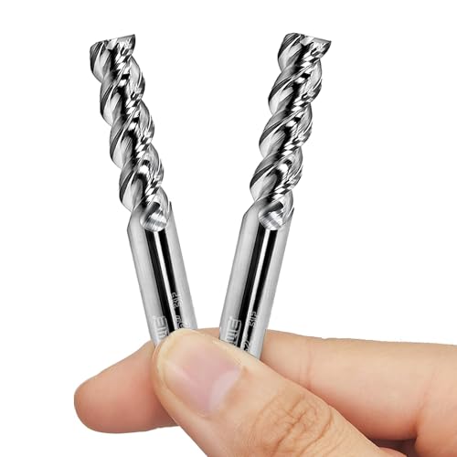 Tools High Finishing Carbide End Mill for Aluminum or Copper Cutting, U-Type Design Square Milling Cutter, 3 Flute Mill Bits Sets 1/4 Shank (1/4-2" 2PCS) - size: 1/4"DIA - 3/4"FL - 2"OL 1/4Shank 2PCS