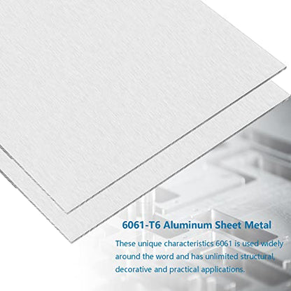 2Pack 1/8Inch Thick Aluminum Sheet Plate, 12" x 12" 6061 Aluminum Plates - size: 12x12", style: 2PCS-1/8"