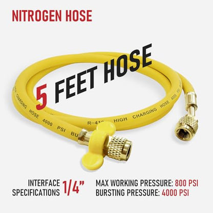 RX WELD Nitrogen Regulator, 0-1000 PSI, CGA580 Inlet, 1/4" Flare Outlet - style: 0-1000 PSI with Hose