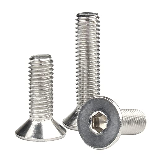M3-0.5 x 25mm Flat Head Socket Cap Screws Bolts, Stainless Steel 18-8 (304), Bright Finish, Allen Socket Drive,Machine Screws Inner Hex Screw Fasteners Bolts 100 Pcs - size: M3-0.5x25mm（100 Pcs）