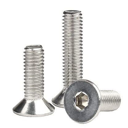 M3-0.5 x 25mm Flat Head Socket Cap Screws Bolts, Stainless Steel 18-8 (304), Bright Finish, Allen Socket Drive,Machine Screws Inner Hex Screw Fasteners Bolts 100 Pcs - size: M3-0.5x25mm（100 Pcs）