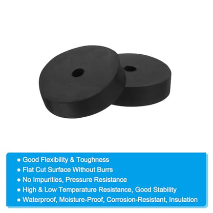 PATIKIL Vibration Isolation Washer 3" OD 0.5" ID 0.8" Thick, 4 Pack Rubber Round Anti Mechanical Damping Feet Pads, Black - size: 3"x0.5"x0.8"