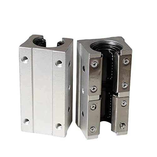 SBR20LUU Bearing Blocks, 2Pcs 20mm Open Long Sliding Ball Bearing Block for SBR20 Linear Motion Shaft Guides Slide Rails as CNC Linear Rail Kit - size: SBR20UU, style: Long slider