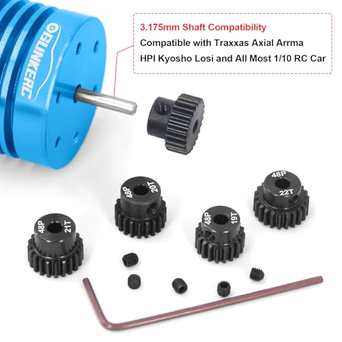OGRC 48DP 19T 20T 21T 22T 23T Pinion Gear 3.175(1/8-Inch) Pinion Motor Gear - size: 19T 20T 21T 22T 23T