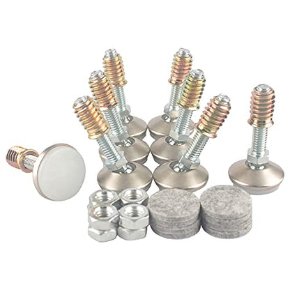 HUAYY Furniture Levelers Swivel Feet,Angle Height Adjustable(5/16-18 Nut Inserts Kits-8 Sets),Heavy Duty Leveling Legs for Table Chairs Cabinets Sofa,with High-Density Self-Adhesive Felt Pads - size: 5/16-18 Kits-8 Sets