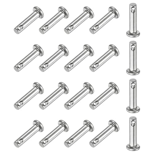 M METERXITY 20-Pack Single Hole Clevis Pins, M3 x 12mm 304 Stainless Steel Flat Head Clevis Pins for Mechanical Linkage/Fixed Parts/Ship Rigging, Link Hinge Pin Reusable - size: M3x12mm