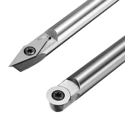 Tungsten Carbide Inserts Wood Lathe Turning Tools, Wood Lathe Tools Set Include 11mm Square, 30x10mm Diamond with Sharp Point,12mm and 8.9mm Round Shape and Screws-16Pcs