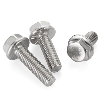 1/4-20 x 1 Flange Hex Head Bolts, Stainless Steel 304, Fully Threaded, 25 PCS - color: Silver, size: 1/4-20 x 1"