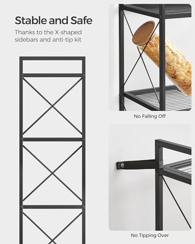SONGMICS 4-Tier Steel Storage Rack, Shelving Unit with X Side Frames - color: Black, size: 4 Tiers (23.6"W)
