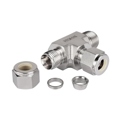 316 Stainless Steel Compression Fitting Male Run Tee 3/4" Tube OD x 3/4" Male NPT x 3/4" Tube OD, SS-TMT-FL12-NS12 - size: 3/4" OD x 3/4" MNPT x 3/4" OD