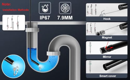 Endoscope Camera with Light, POLEDY 1920P HD Borescope Camera - style: Single camera