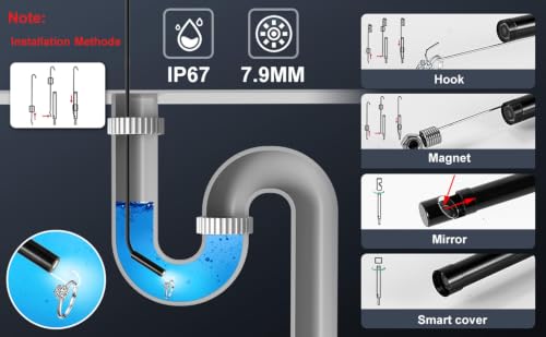 Endoscope Camera with Light, POLEDY 1920P HD Borescope Camera - style: Single camera