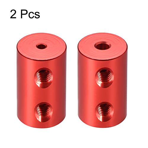 uxcell 2mm to 3mm Bore Rigid Coupling Set Screw L20XD12 Aluminum Alloy,Shaft Coupler Connector,Motor Accessories,Red,2pcs - size: 2mm to 3mm