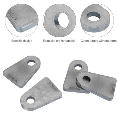 Weld On Tabs, Flat Bottom Shock Mount, 1/2" Hole, 1/4" Thick, 4 Pcs - color: Flat Mount-Big 1/4" Thick