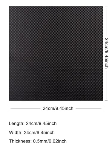 Carbon Fiber Sheet, 240×240 MM 0.5mm 1.0mm 1.5mm 2mm 2.5mm 3.0mm 4.0mm, 3K Full Carbon Fiber Board 100% Plain Weave Glossy Surface Carbon Fiber Plate - size: 240×240×0.5MM, style: Plain Weave Glossy Surface