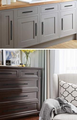 Kitchen Cabinet Pulls - Black Cabinet Handles - 5 Pack Long Cabinet Hardware for Drawers Dresser Furniture Pulls (11.34 inches Hole Center -15.74 inches Length) - size: 11.34 inches Hole Center -15.74 inches Length
