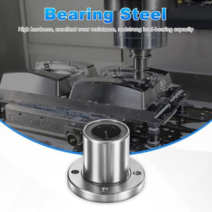 PATIKIL LMK20UU Linear Ball Bearings 20mm Bore Dia 32mm OD 42mm Long 5mm Hole, 2Pcs Round Flange Linear Motion Bushing Double Side Rubber Sealed Rod Liner Shaft for CNC Machine 3D Printer - size: 20mm
