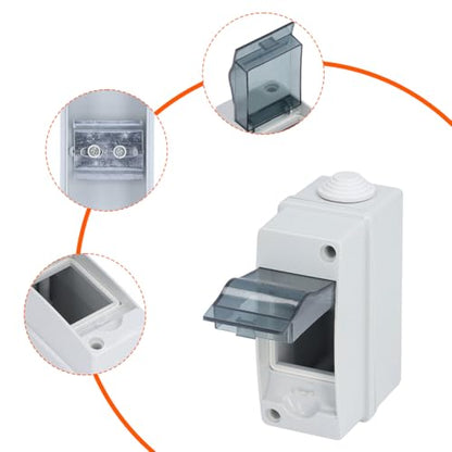 2 Way Breaker Box, IP65 Waterproof DIN Rail Enclosure