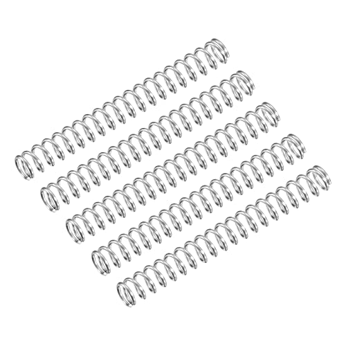 uxcell Compression Spring, 5Pcs 304 Stainless Steel, 6mm OD, 0.8mm Wire Size, 50mm Free Length, Silver Tone - size: 6x0.8x50mm